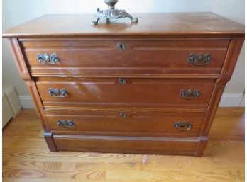 Antique Solid Oak Three Drawer Bureau Knapp Joinery