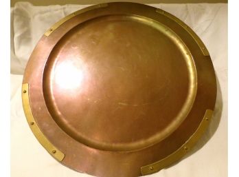 Arts & Crafts Copper And Brass Large Charger Plate