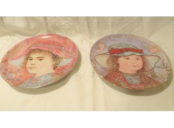 2 Edna Hibel Collector Plates