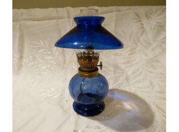 MIni Cobalt Glass Oil Lamp