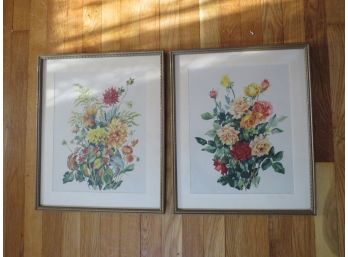 Pair Of Bouquet Of Flowers Framed Prints