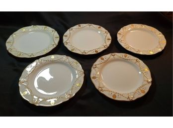 Antique Mintons China, Davis Collamore & Co, Limited, New York Dinner Plates, Set Of 5