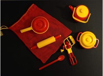 Vintage Plasto  Toy Cooking Set Made In Finland