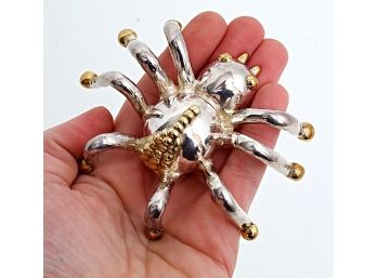 Massive Statement Sterling Silver Spider Pin/Pendant, 1.595 Troy Ounces