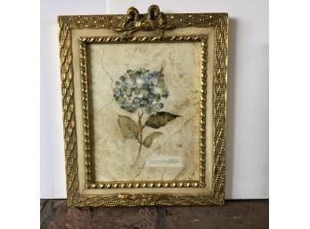 Single Blue Hydrangea In A Gorgeous Ornate Gold Frame
