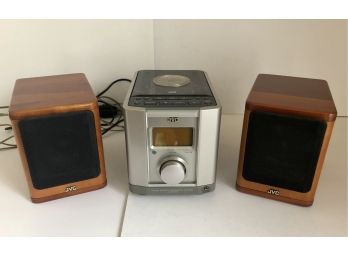 JVC Stereo Receiver, CD Player And Two Speakers