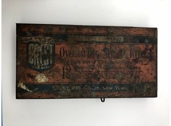 Antique Crest Trade Mark Metal Tin