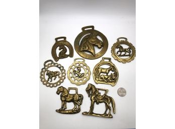 Set Of 8 Horse Brass, Horses, Set 1