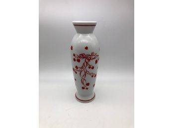 Lefton China Heart Valentine Vase, Hand Painted 02643