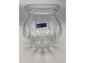 Crystal Accents Polish Lead Crystal Squat Vase, 7.5' Tall