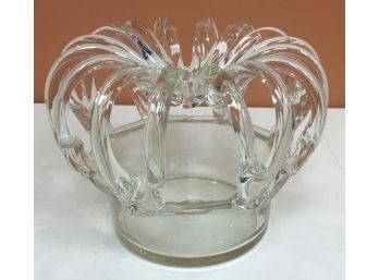 Fantastic Hand Blown Crystal Crown Flower Holder/vase 16 Stem Curves