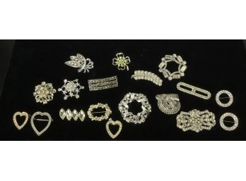 Antique, Vintage Lot Of Rhinestone Bejeweled Pins 18