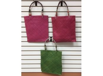 Fabulous Colorful Brand New Straw Bags, Beaded