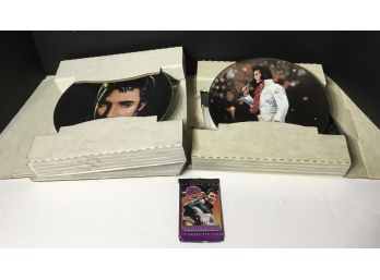 Pr. Elvis Presley Plates In Boxes, With Pack Of E.P Cards.