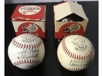 Vintage Tober All Star & Little League Baseballs In Boxes