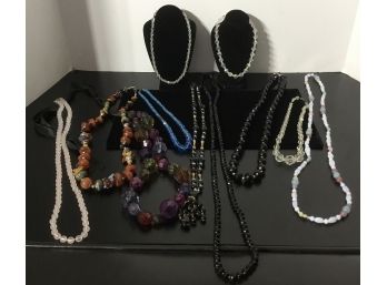 Vintage Lot Of Crystal & Stone Necklaces 11