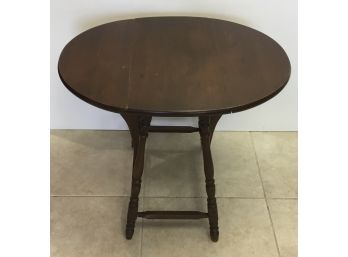 Antique Mahogany Oval Drop Leaf Table Petite