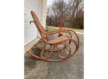 Vintage Mid Century Spiral Wood Rocking Chair