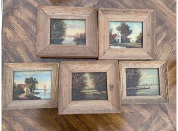 Set Of 5 H. Webster Genuine Oil Paintings