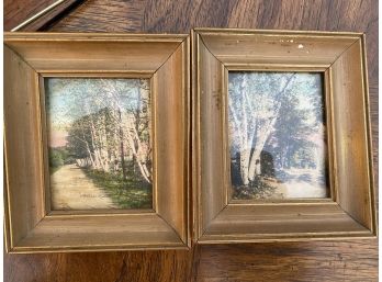 Set Of 2 Mini Wallace Nutting Oil Paintings