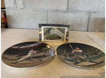NYY Collectible Plates (Ruth And Gehrig) With Picture Frame