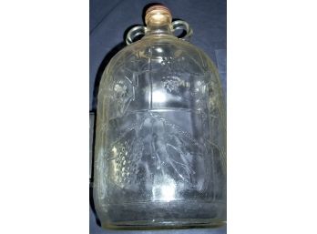 Wine Vino Ornate Embossed Knox Glass One Gallon Jug Vintage Bottle