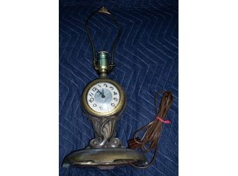 Vintage Lincoln Electric Art Deco Table Light Lamp Clock