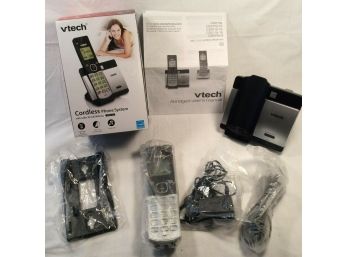 VTech Cordless Phone System Silver & Black CS5119 Caller ID Call Waiting