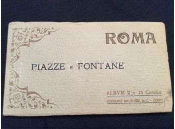 Vintage Piazze E Fontane Roma Black And White 20 Postcard Album Rome Italy