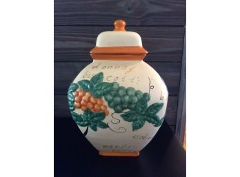 Ceramic Cookie Jar With Lid Made In Italy
