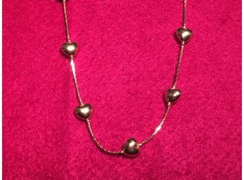 Vintage Trifari Nine Heart Gold Tone Necklace.