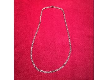 Vintage Silver Tone Napier Double Woven Chain Necklace.