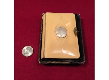 Antique 1924 Celluloid, Brass And Mother Of Pearl Polish Bible 'Guardian Angel  Book For Worship.' 448 Pages.