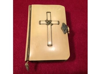 Antique 1905 Celluloid And Brass 'The Key To Heaven' A Manual Of Prayers And Instructions For Catholics.