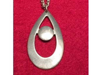 Vintage Reed & Barton Pewter Mid-Century Modern MCM Pendant And Necklace.