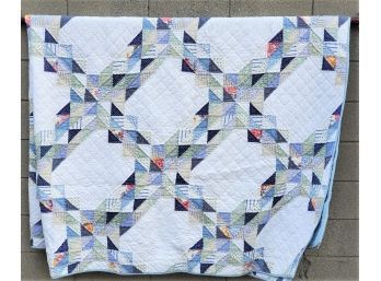 Lovely Eddie Bauer Multi-colored Blue King Sized Patchwork Quilt