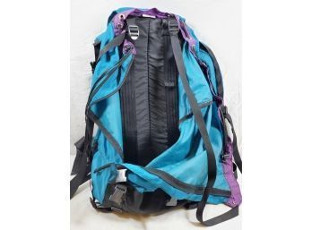 Caribou Mountaineering Hiking Backpack - Teal, Purple, And Black Nylon
