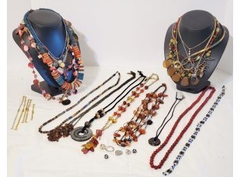 Mixed Assortment Of Ladies Fashion Necklaces, Beads, Extenders & More