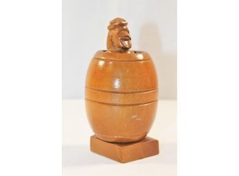 Vintage Novelty Wooden Gag Gift Of Naked Man In Barrel