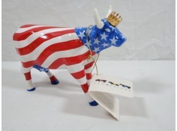 2001 American Royal CowParade Porcelain Patriotic American Flag Cow