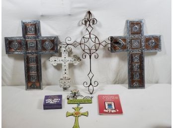 Religious Assortment With Crucifix , Angel Books, And More