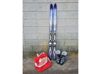 Pair Of Solomon Axendo Lite Skis With Solomon 800  Pulse Bindings & Ladies Technica 9X Innotec Boots