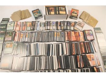 Hundreds Of 1997 Magic The Gathering Deck Master Cards With Rule Book