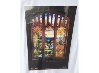Louis Comfort Tiffany Autumn Scene And Walter Evans Brooklyn Bridge Laminated Double Sided Poster