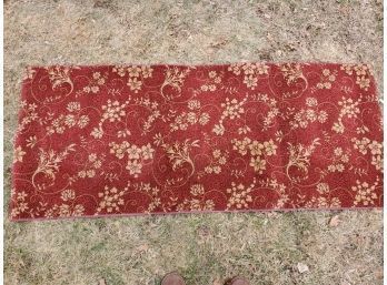Maroon And Gold Small Runner Area Rug 28x68 Inches