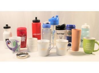 Mixed Group Of Coffee Cups, Water Bottles,  Battery Operated Mixing Cup & More