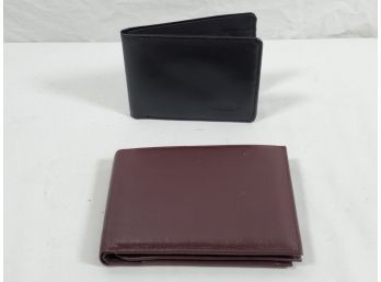 Two Mens New Leather Bi-fold Wallets - Big Skinny & Priness