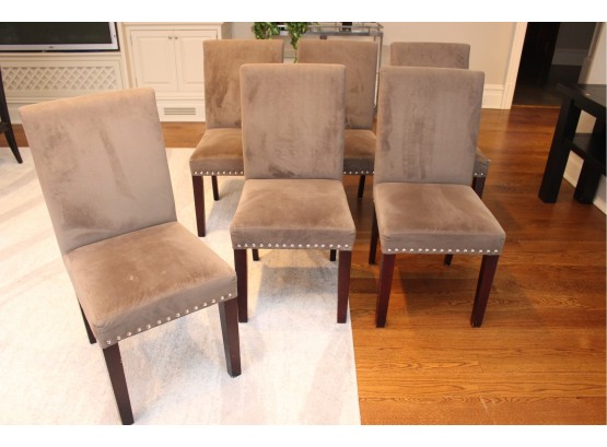 Six Suede Office Star Dining Chairs