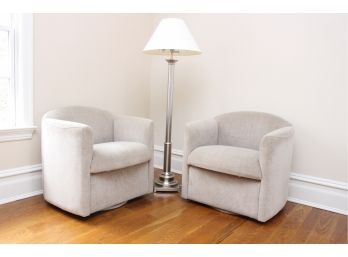 Pair Of Modern Style Swivel Armchairs
