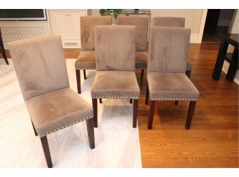 Six Suede Office Star Dining Chairs